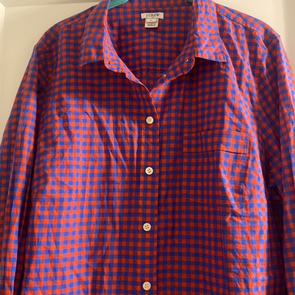 Gently used JCrew Factory gingham print button down size XL - Picture 3 of 6